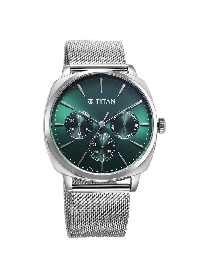Titan Classique Round Green Dial Analog Watch - NU90189SM01