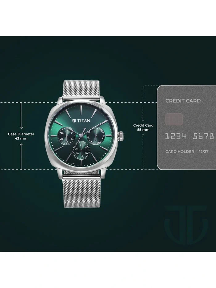 Titan Classique Round Green Dial Analog Watch - NU90189SM01