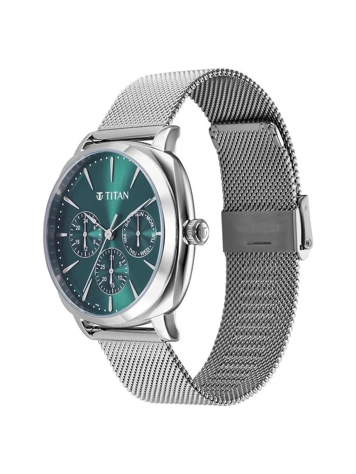 Titan Classique Round Green Dial Analog Watch - NU90189SM01