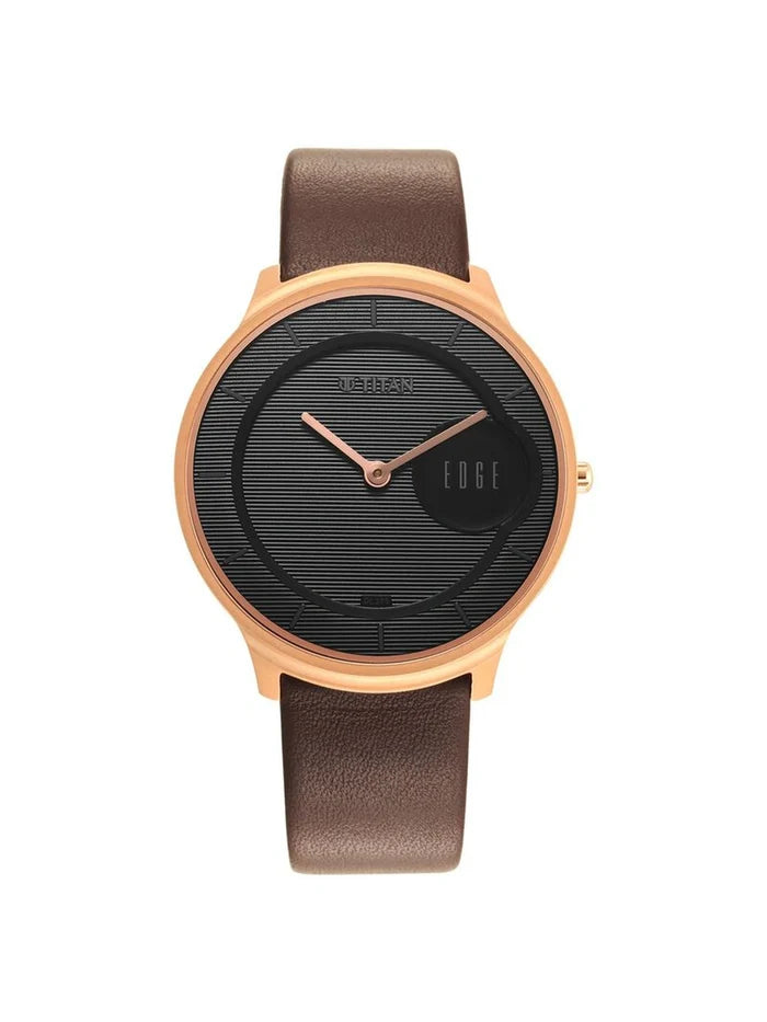 Titan Edge Round Black Dial Analog Watch - NT1843WL03