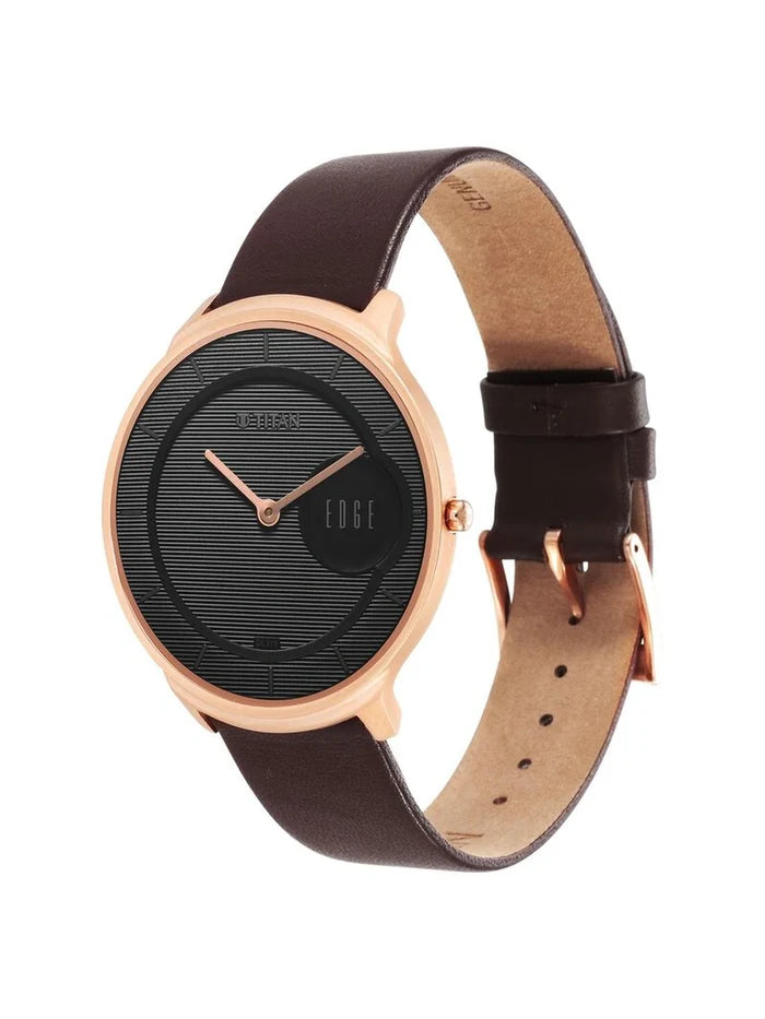 Titan Edge Round Black Dial Analog Watch - NT1843WL03