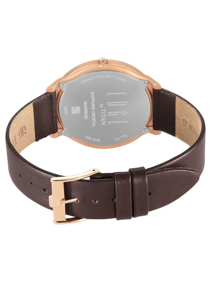 Titan Edge Round Black Dial Analog Watch - NT1843WL03