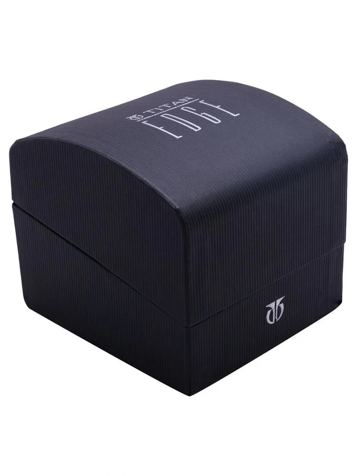 Titan Edge Round Black Dial Analog Watch - NU1843NM03