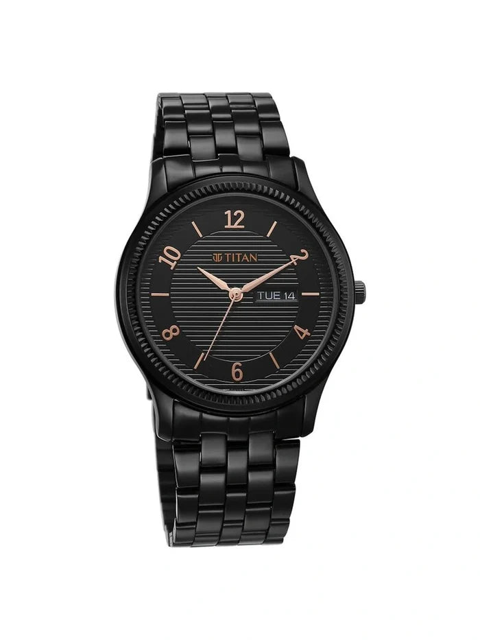 Titan Karishma Round Black Dial Analog Watch - NU1824NM01