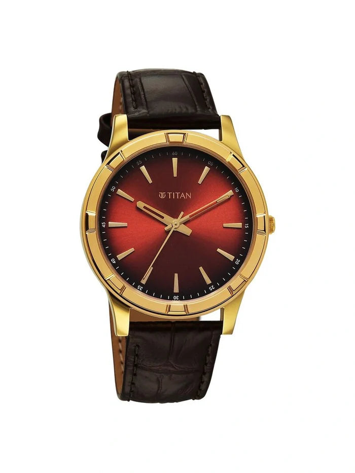 Titan Karishma Round Brown Dial Analog Watch - 10058YL01