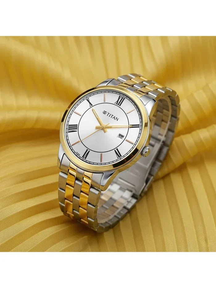 Titan Karishma Round Silver Dial Analog Watch - 10060BM01
