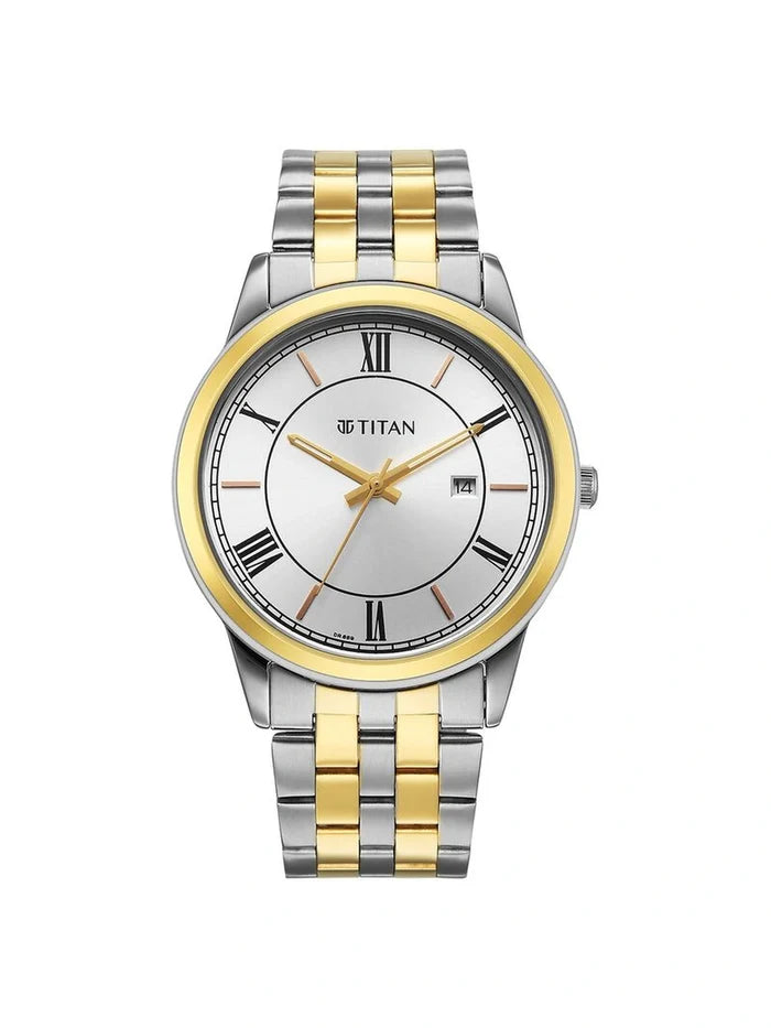 Titan Karishma Round Silver Dial Analog Watch - 10060BM01