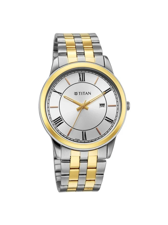 Titan Karishma Round Silver Dial Analog Watch - 10060BM01