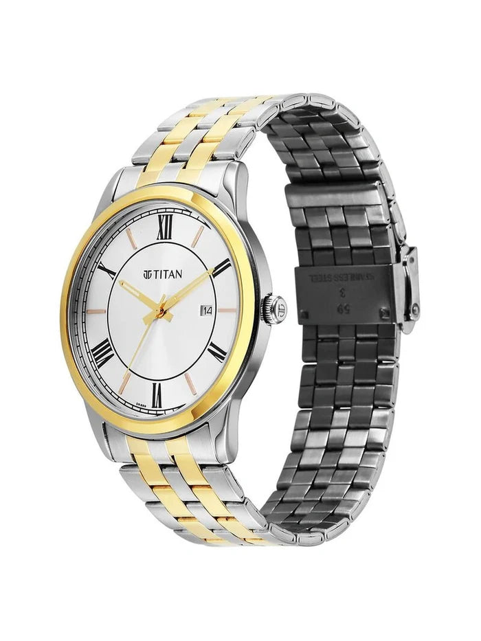 Titan Karishma Round Silver Dial Analog Watch - 10060BM01