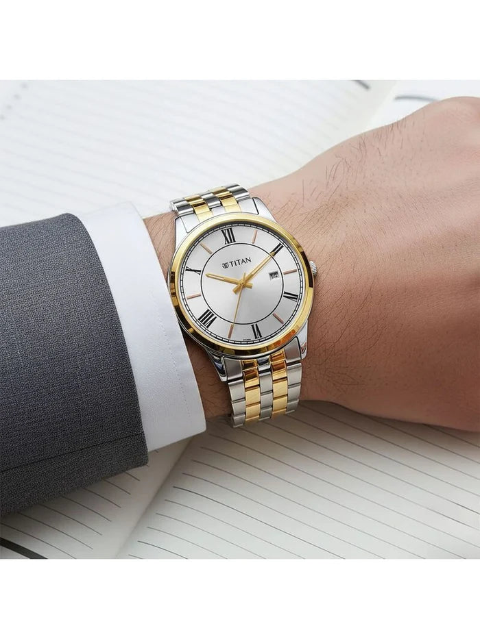 Titan Karishma Round Silver Dial Analog Watch - 10060BM01