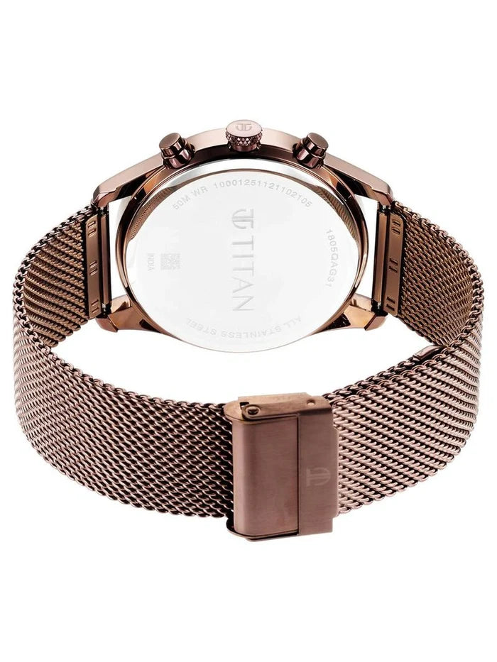 Titan Neo Round Black Dial Analog Watch - NU1805QM05
