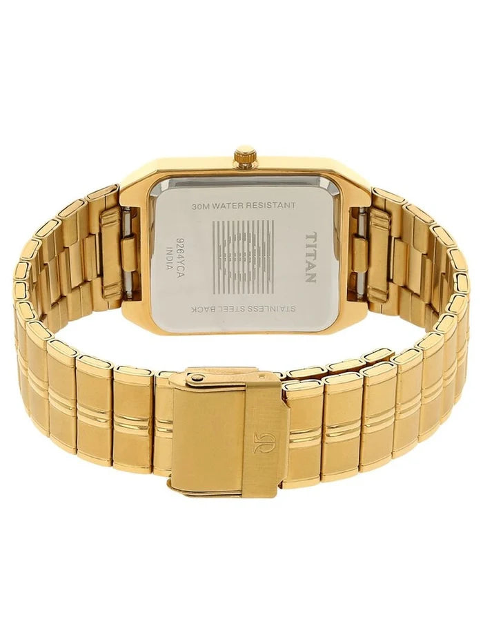 Titan Rectangular White Dial Analog Watch - NU9264YM01