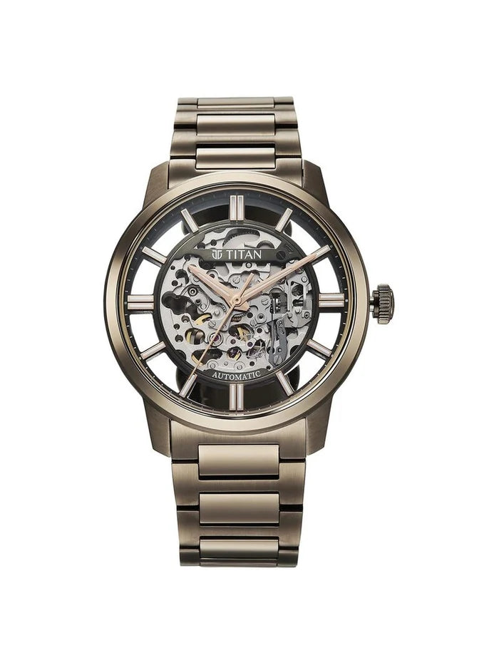 Titan Round Black Dial Analog Watch - 90220QM01