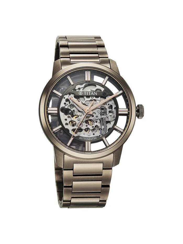 Titan Round Black Dial Analog Watch - 90220QM01