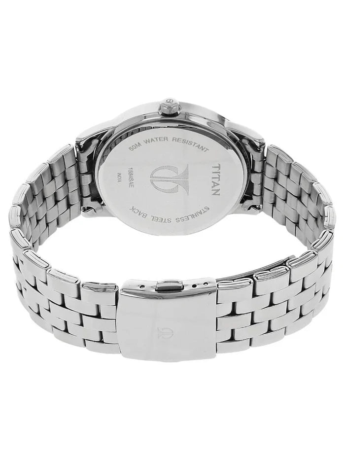 Titan Round Black Dial Analog Watch - NU1584SM04