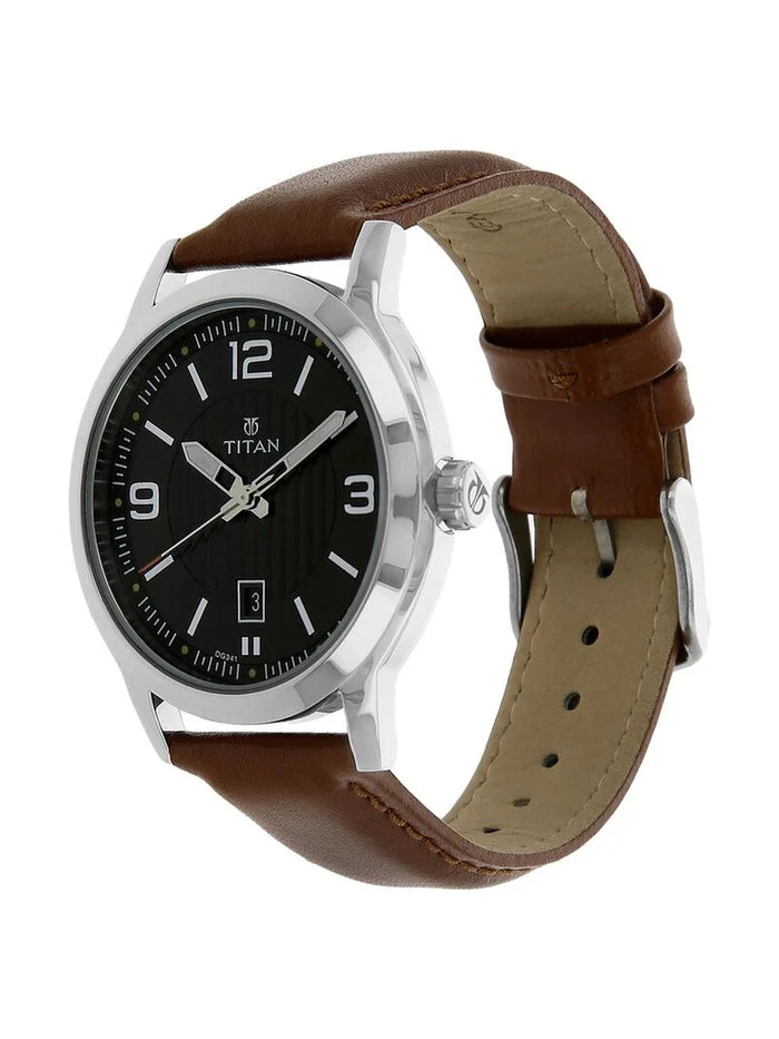 Titan Round Black Dial Analog Watch - NU1730SL02