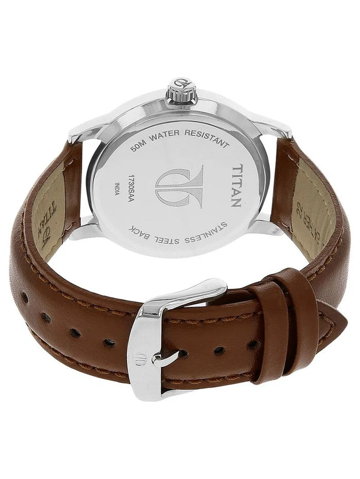 Titan Round Black Dial Analog Watch - NU1730SL02