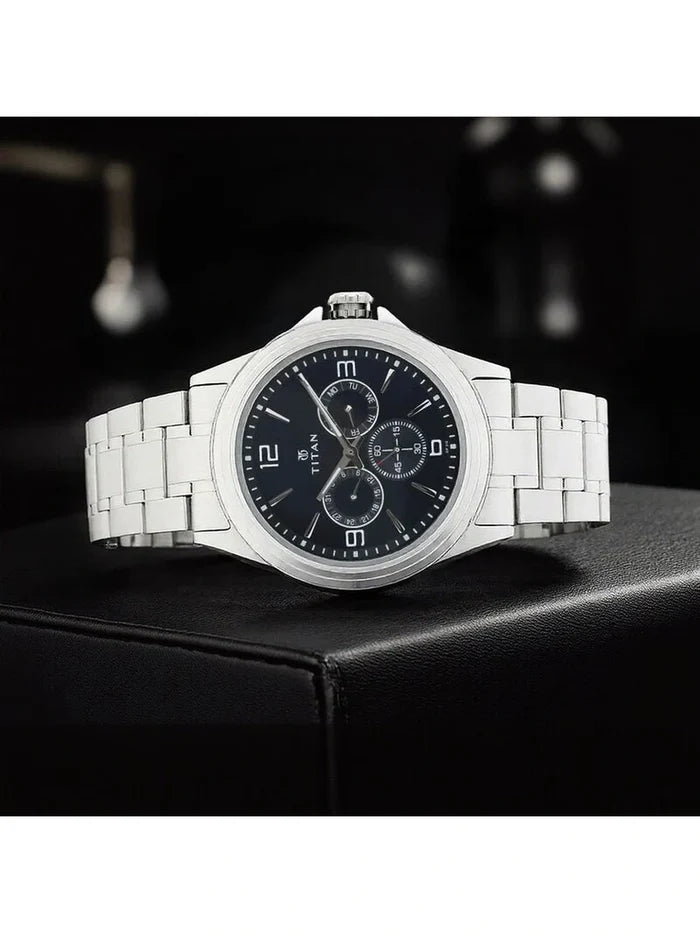 Titan Round Blue Dial Analog Watch - NU1698SM02