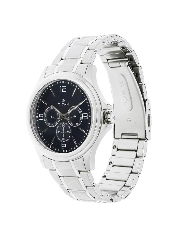 Titan Round Blue Dial Analog Watch - NU1698SM02