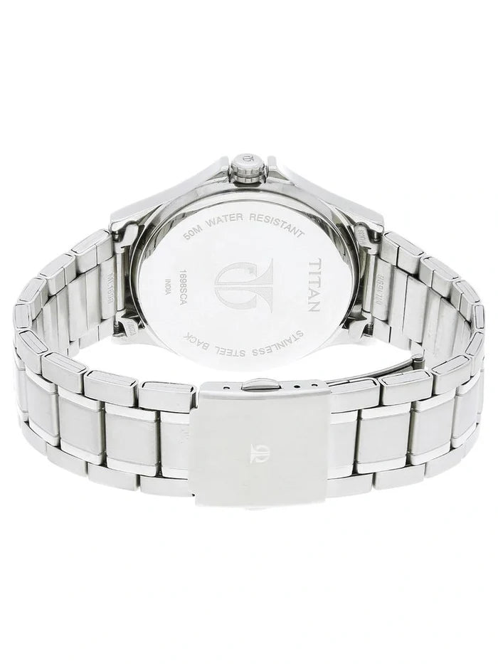 Titan Round Blue Dial Analog Watch - NU1698SM02