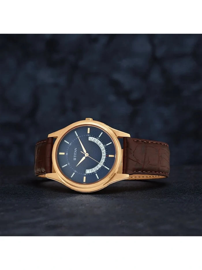 Titan Round Blue Dial Analog Watch - NU1713WL01