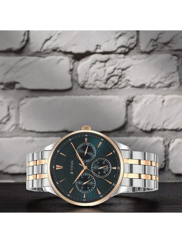 Titan Round Blue Dial Analog Watch - NU90127KM02
