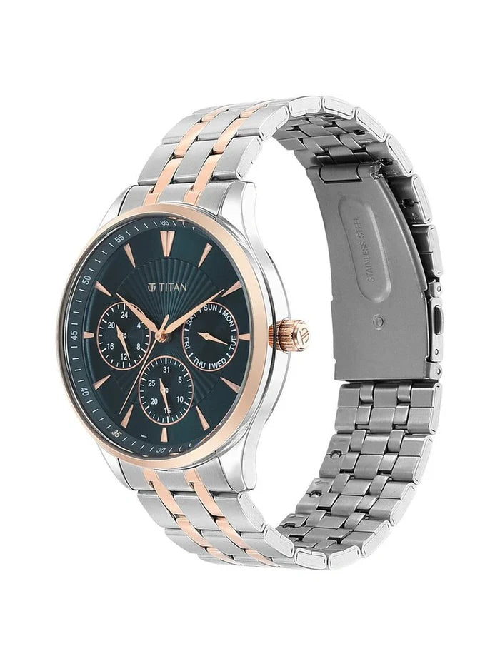 Titan Round Blue Dial Analog Watch - NU90127KM02