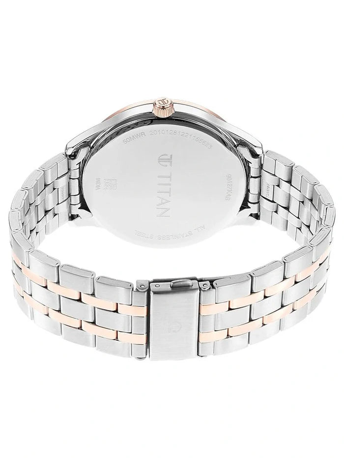 Titan Round Blue Dial Analog Watch - NU90127KM02