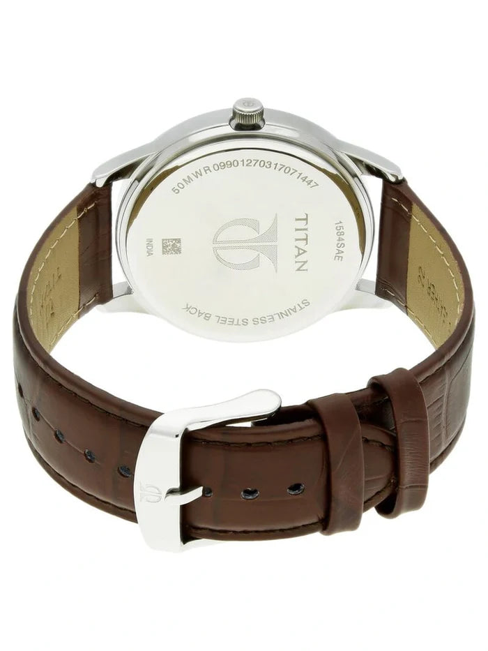 Titan Round Brown Dial Analog Watch - NU1584SL04