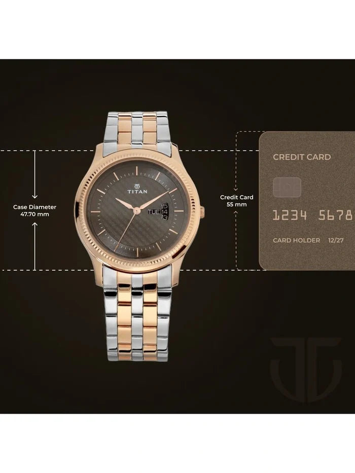 Titan Round Brown Dial Analog Watch - NU1824KM01