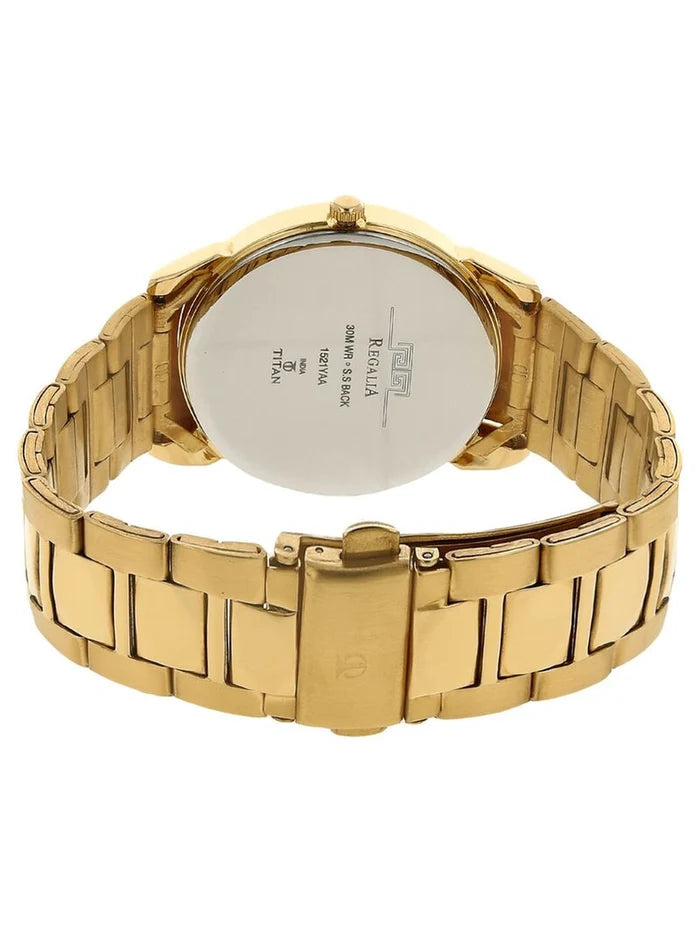Titan Round Champagne Dial Analog Watch - NU1521YM02