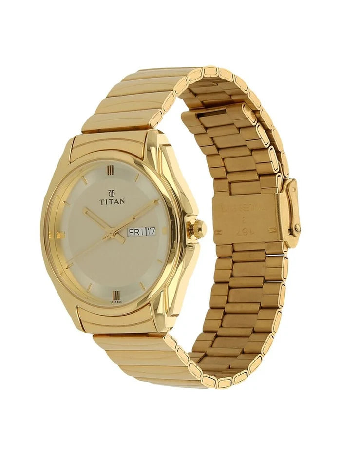 Titan Round Champagne Dial Analog Watch - NU1578YM05