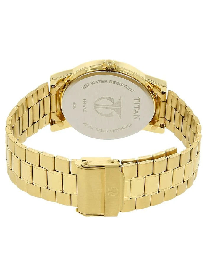 Titan Round Champagne Dial Analog Watch - NU1644YM03