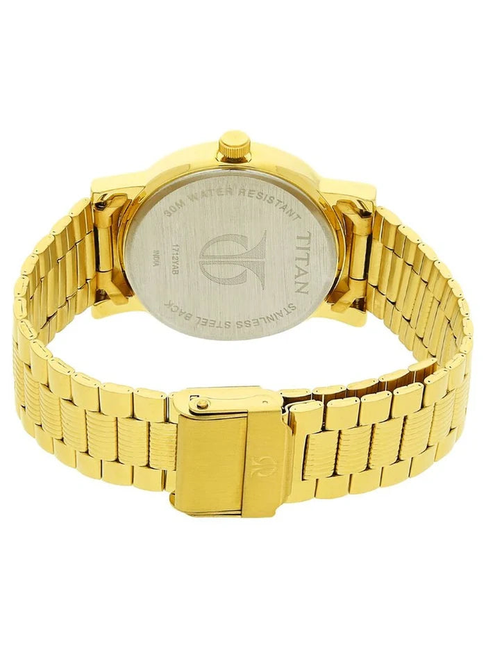Titan Round Champagne Dial Analog Watch - NU1712YM03
