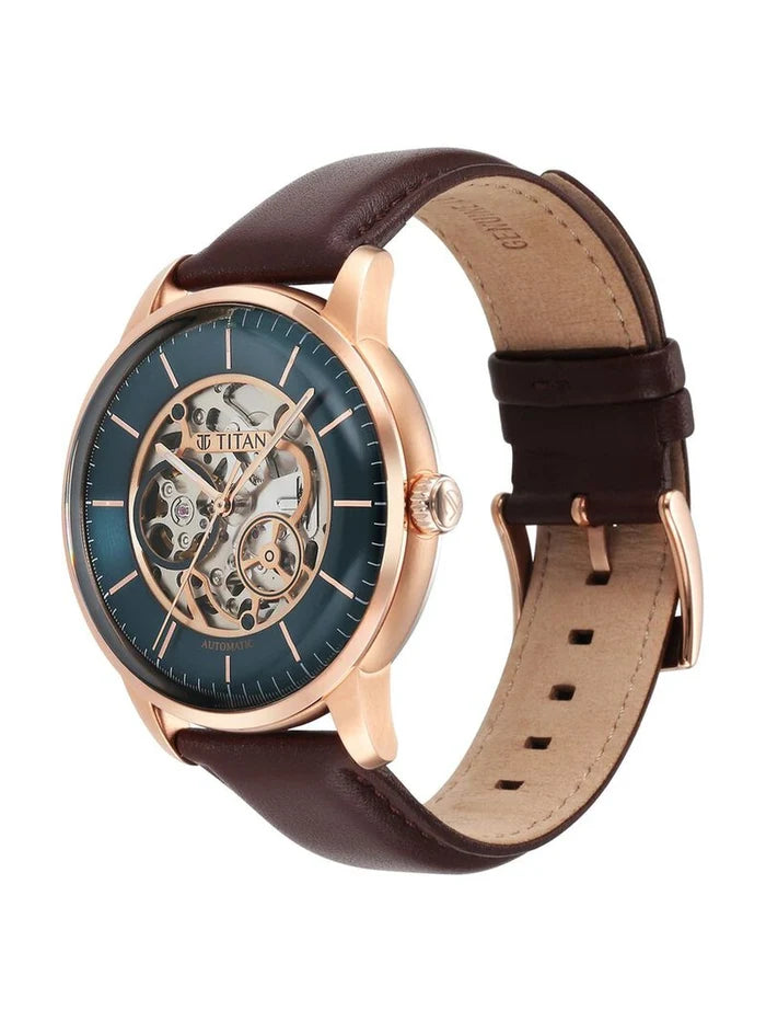 Titan Round Green Dial Analog Watch - NU90110WL08