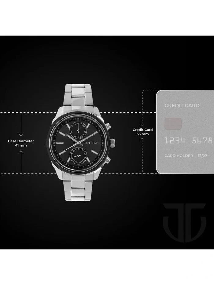 Titan Round Grey Dial Analog Watch - NU1733KM01