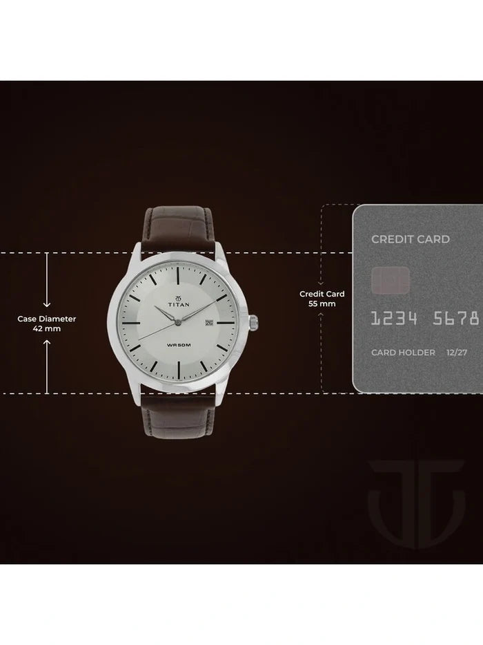 Titan Round Silver Dial Analog Watch - NU1584SL03