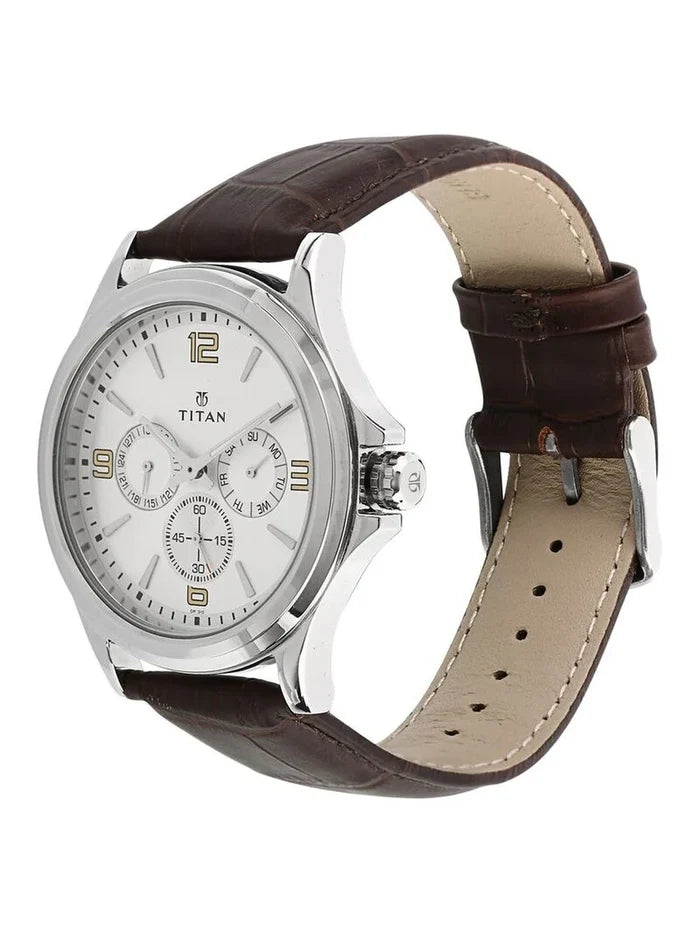Titan Round Silver Dial Analog Watch - NU1698SL01
