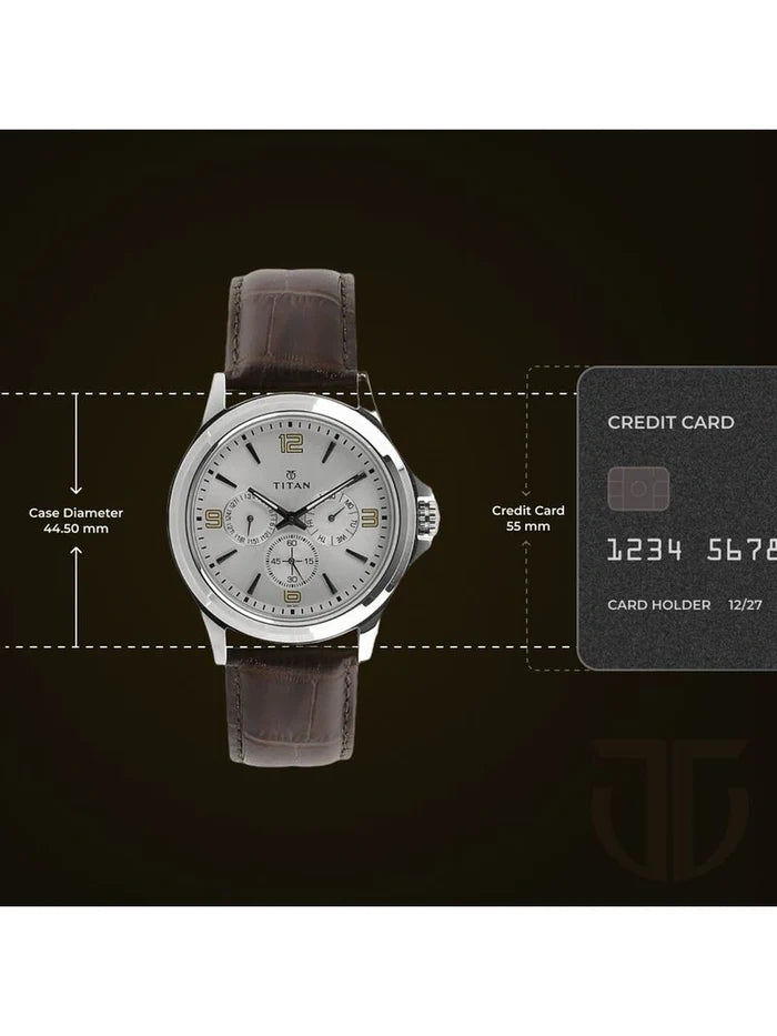 Titan Round Silver Dial Analog Watch - NU1698SL01