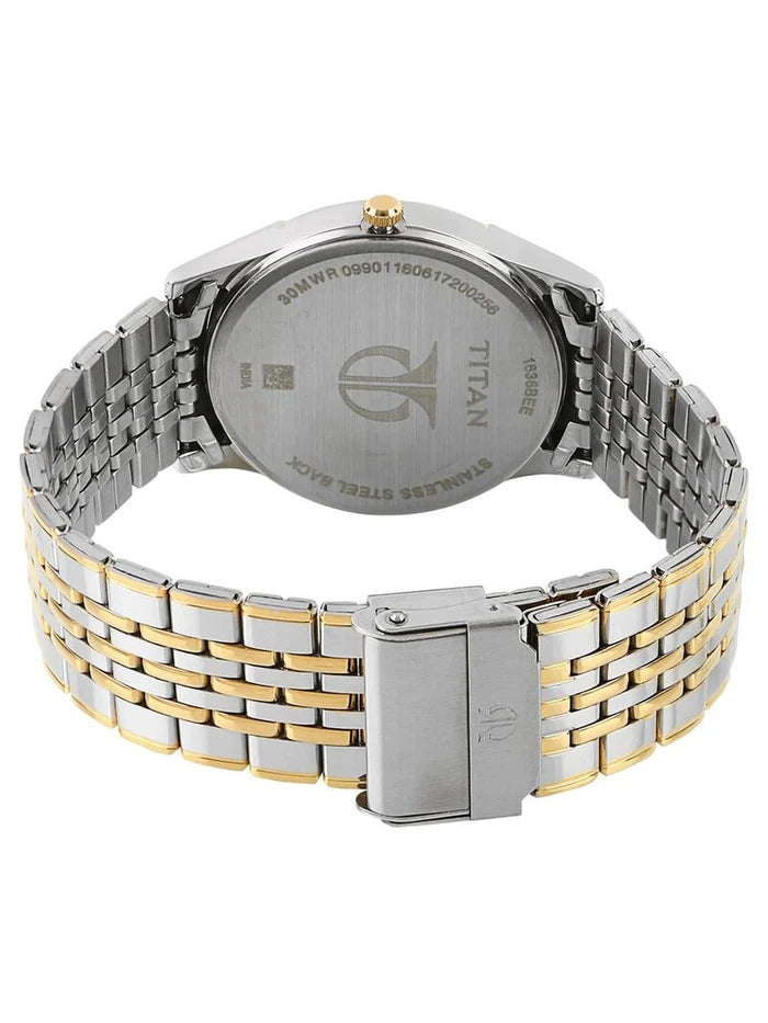 Titan Round White Dial Analog Watch - NU1636BM01