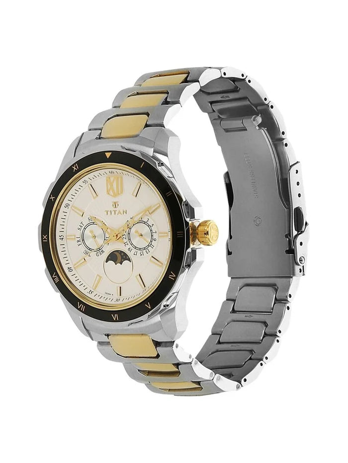 Titan Round White Dial Analog Watch - NU1688KM02