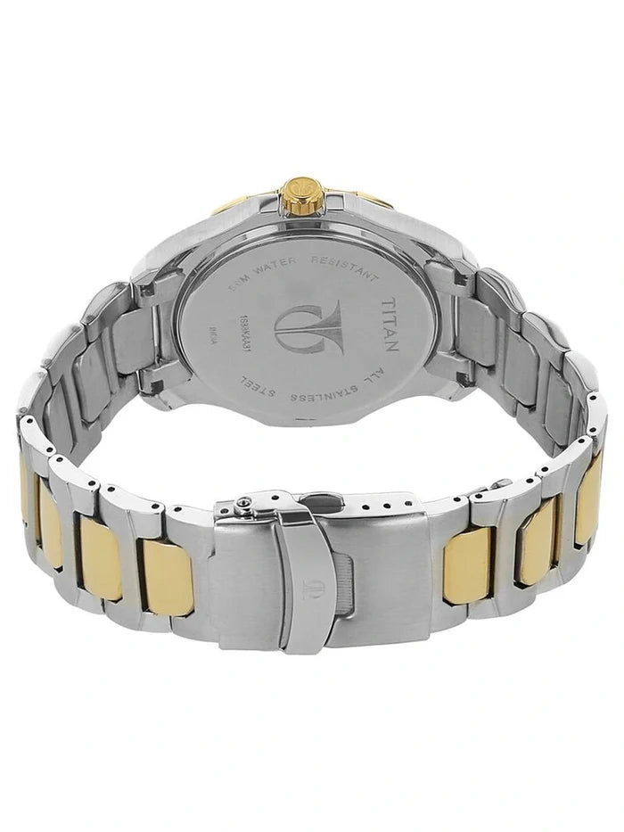 Titan Round White Dial Analog Watch - NU1688KM02