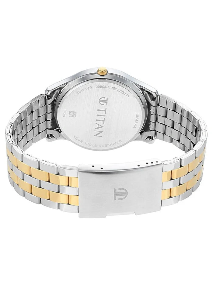 Titan Round White Dial Analog Watch - NU1824BM02
