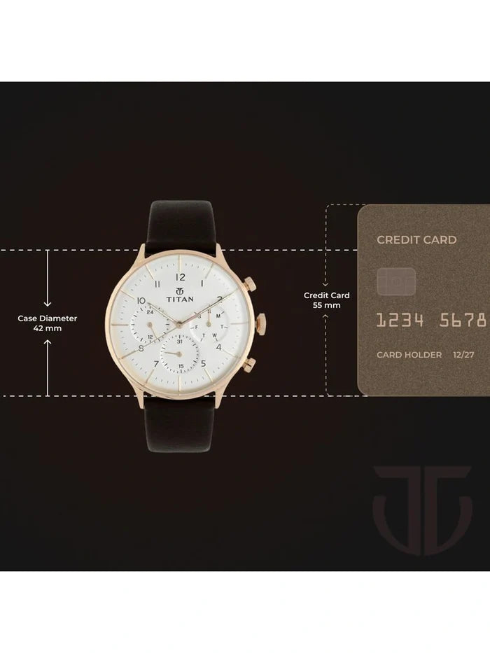 Titan Round White Dial Analog Watch - NU90102WL01