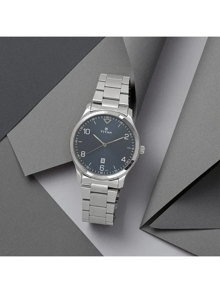 Titan Workwear Round Blue Dial Analog Watch - NU1770SM03