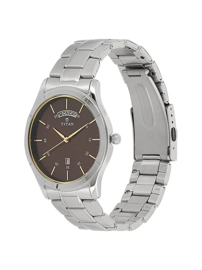 Titan Workwear Round Brown Dial Analog Watch - NU1767SM03