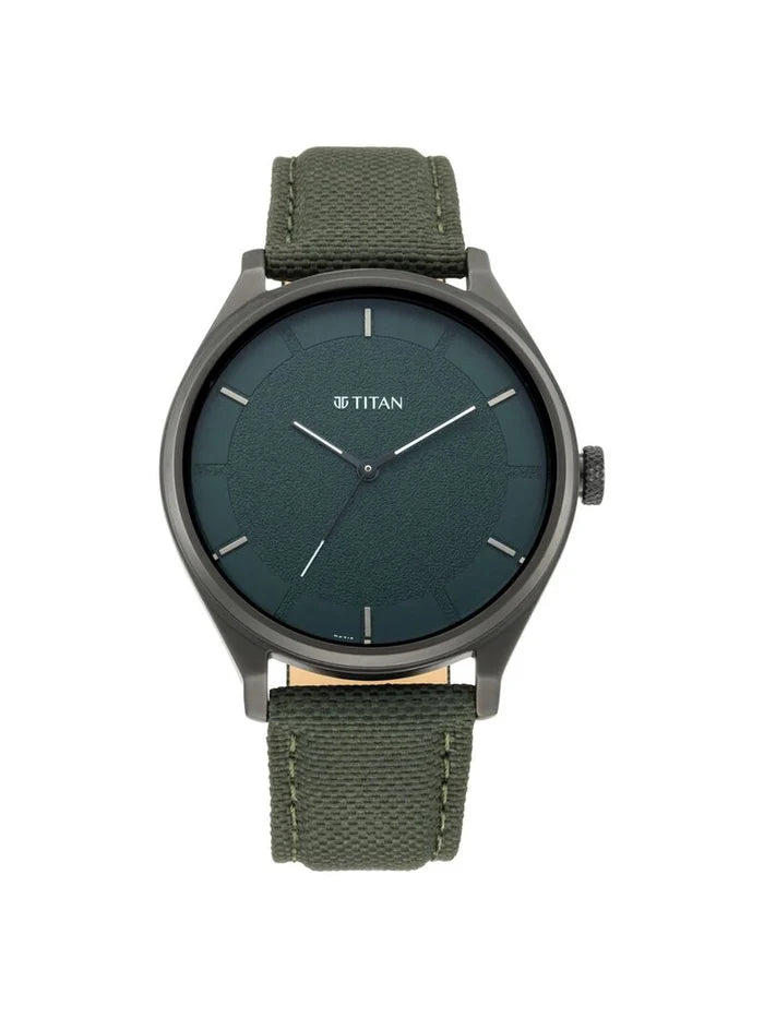 Titan Workwear Round Green Dial Analog Watch - NU1802NL02