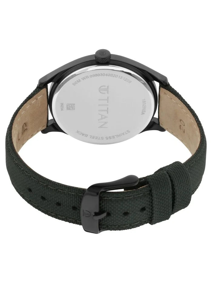 Titan Workwear Round Green Dial Analog Watch - NU1802NL02