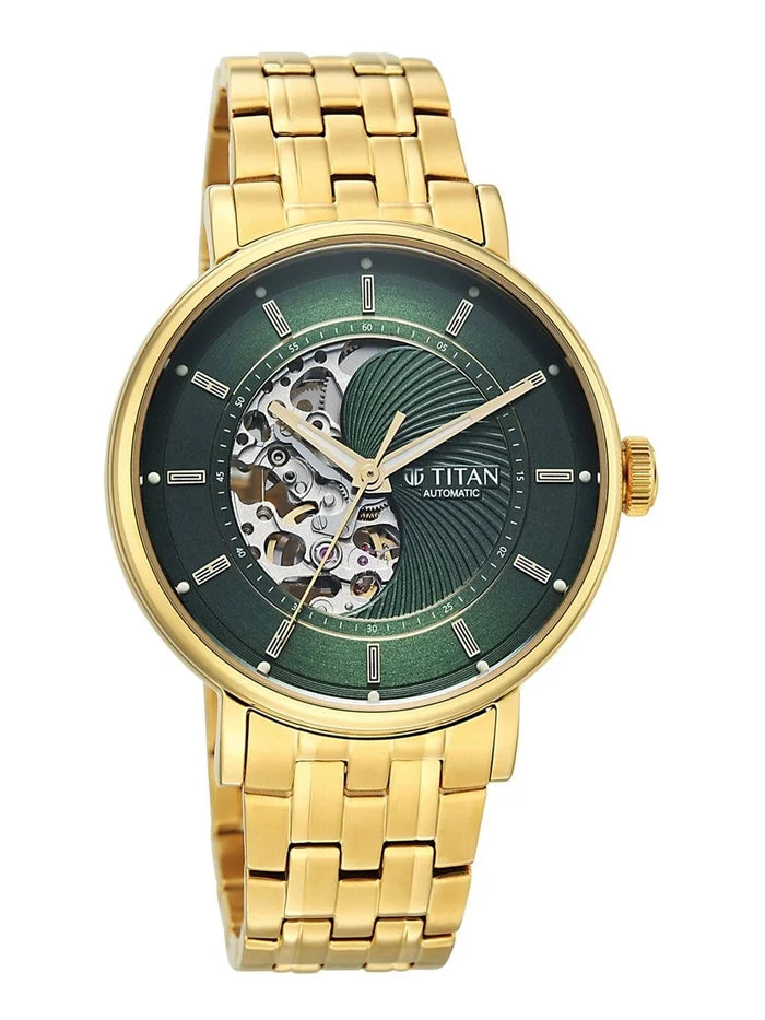 Titan Yin Yang Automatic Analog Green Dial Watch - 90222YM01