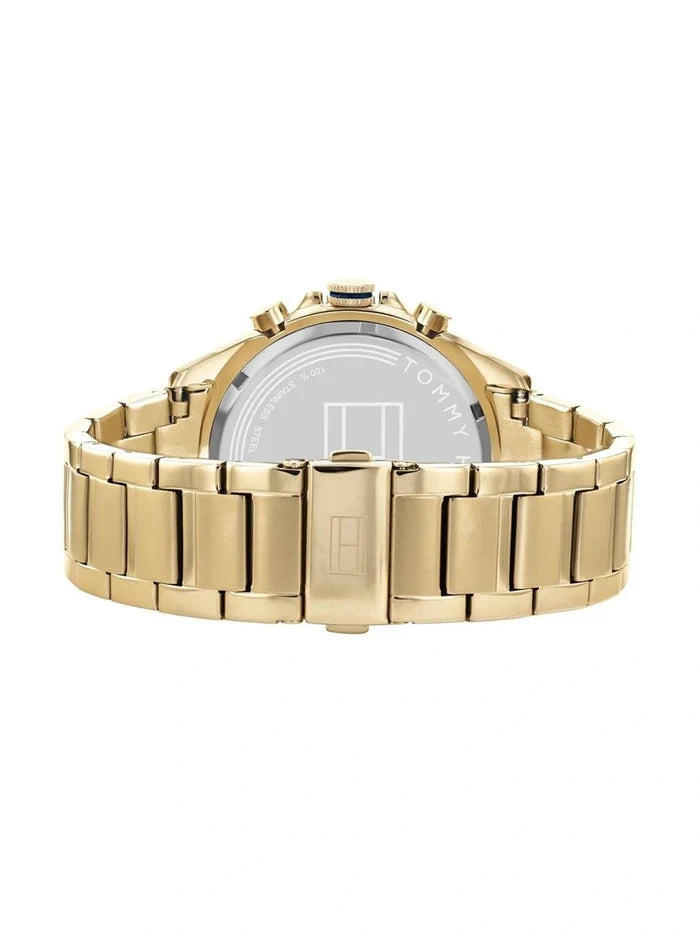 Tommy Hilfiger Round Gold Dial Analog Watch With Metal Strap - NETH1791969